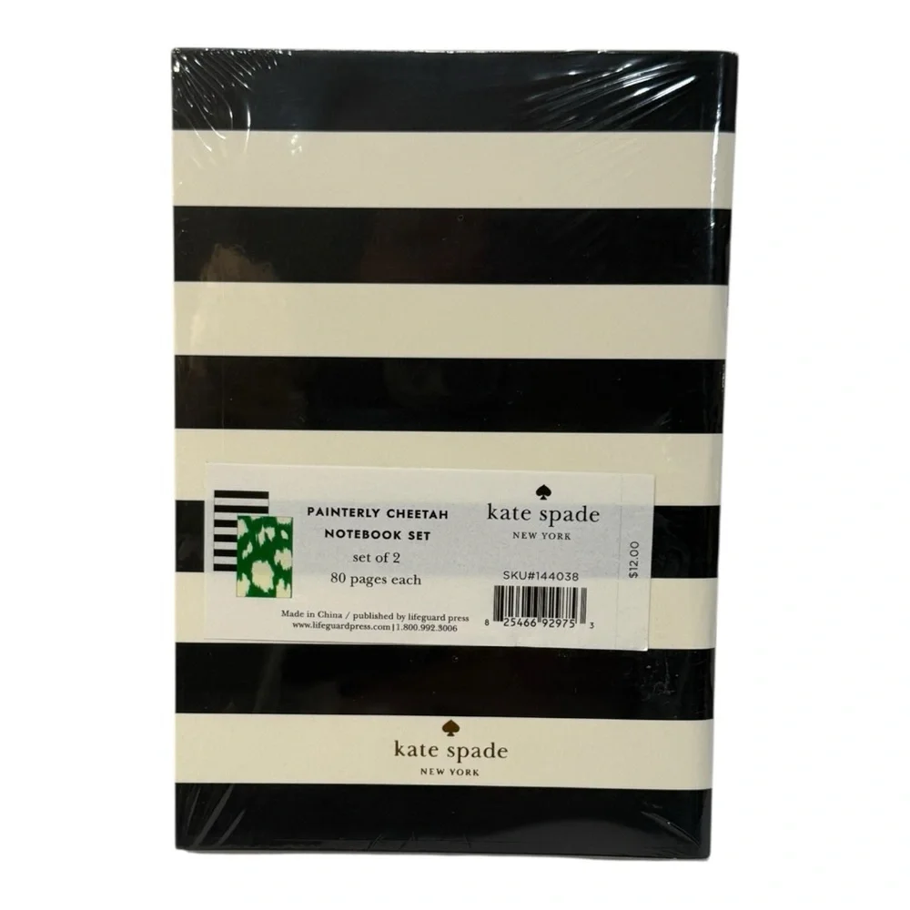 kate spade new york Painterly Cheetah Notebook Set of 2 NEW